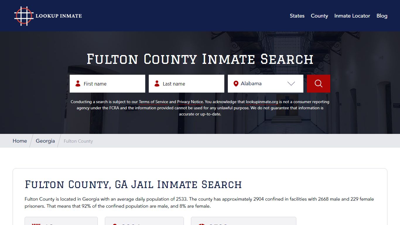 Fulton County, Georgia Jail Inmate Search - Lookup Inmate